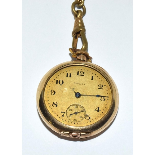 479 - Pocket watch and chain with cigar cutter and bracelet.