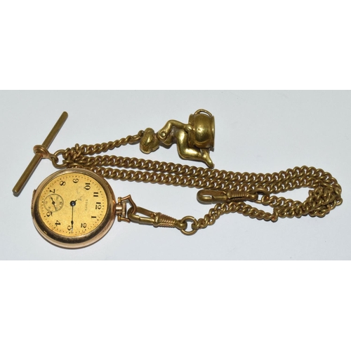 479 - Pocket watch and chain with cigar cutter and bracelet.