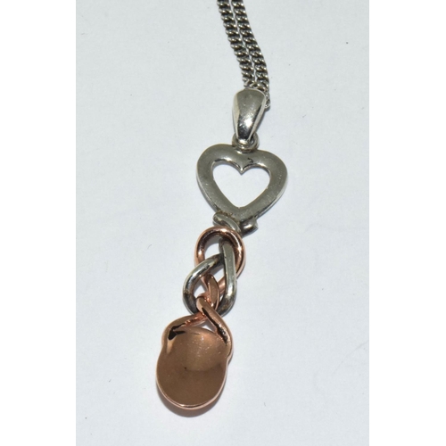 519 - Clogau Welsh gold and silver pendant/chain.