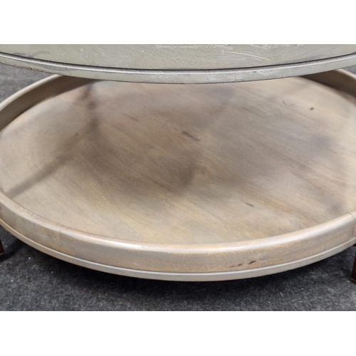 306 - Contemporary two tier large round coffee table diameter 80cm height 41cm.