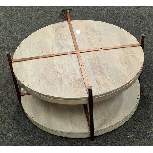 306 - Contemporary two tier large round coffee table diameter 80cm height 41cm.