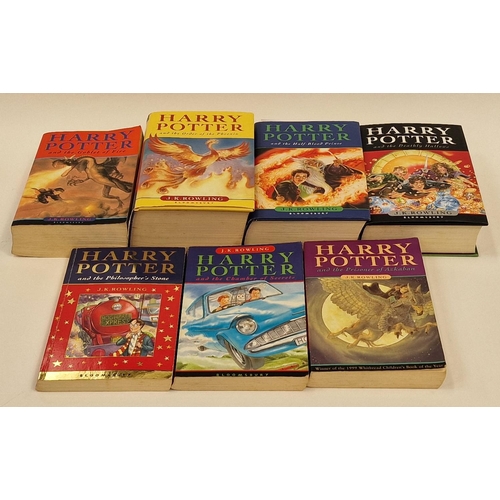 23 - Complete set of J.K. Rowling Harry Potter books volumes 1-7. Three most recent books are first editi... 