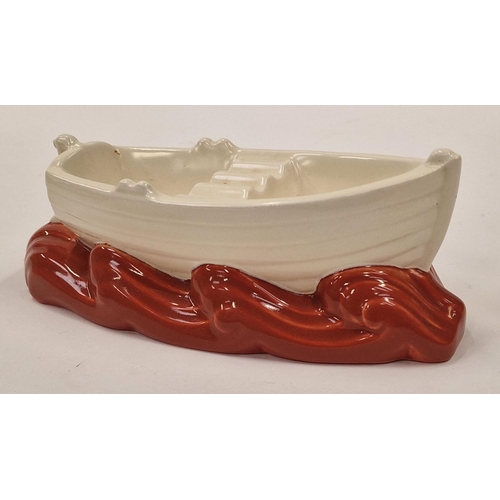 29 - Poole Pottery C95 rowing boat ash tray in Red Indian colourway.