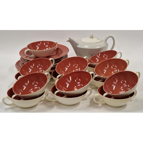 45 - Poole Pottery Twintone collection of dinnerware in the rarer 