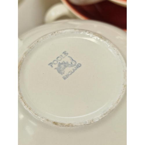 45 - Poole Pottery Twintone collection of dinnerware in the rarer 