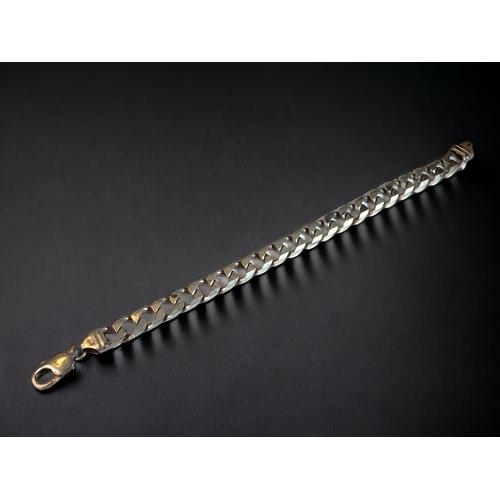 486 - 925 silver flat link bracelet 21.5cm long