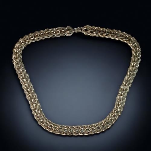 487 - 925 silver heavy twist rope neck chain 52cm