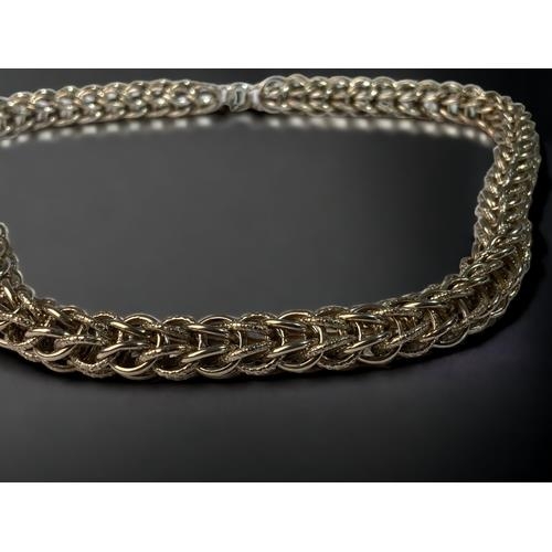 487 - 925 silver heavy twist rope neck chain 52cm