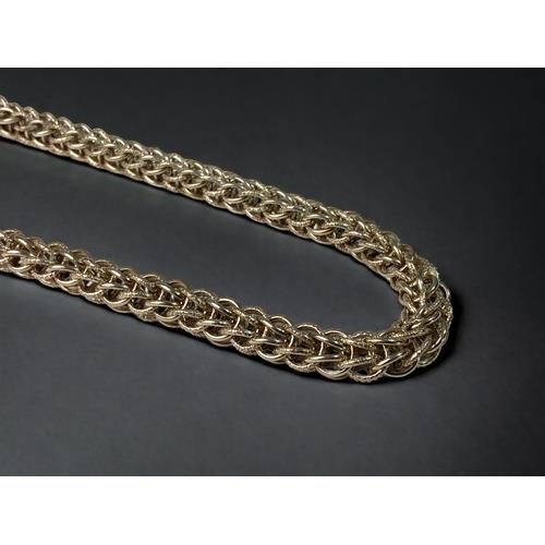 487 - 925 silver heavy twist rope neck chain 52cm