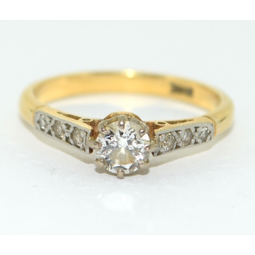 418 - 18ct gold ladies Diamond solitaire ring approx 0.25ct size M