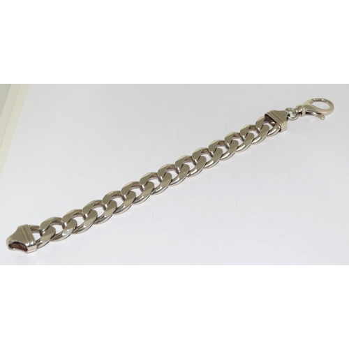 388 - 925 silver heavy link  bracelet 20cm long 65g