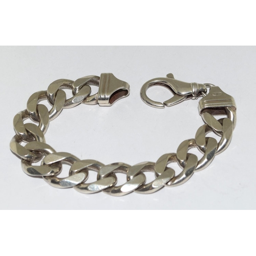 388 - 925 silver heavy link  bracelet 20cm long 65g