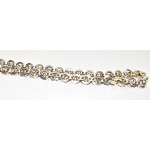 482 - 925 silver watch chain with T bar 45cm long 66g