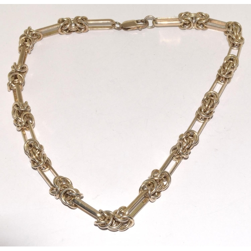 484 - 925 silver fancy knot neck chain 40cm long 57g