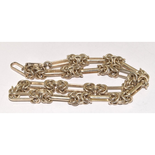 484 - 925 silver fancy knot neck chain 40cm long 57g