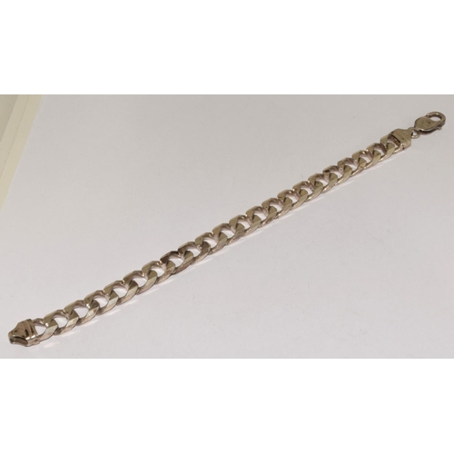 486 - 925 silver flat link bracelet 21.5cm long