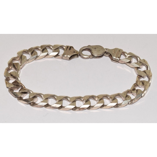 486 - 925 silver flat link bracelet 21.5cm long