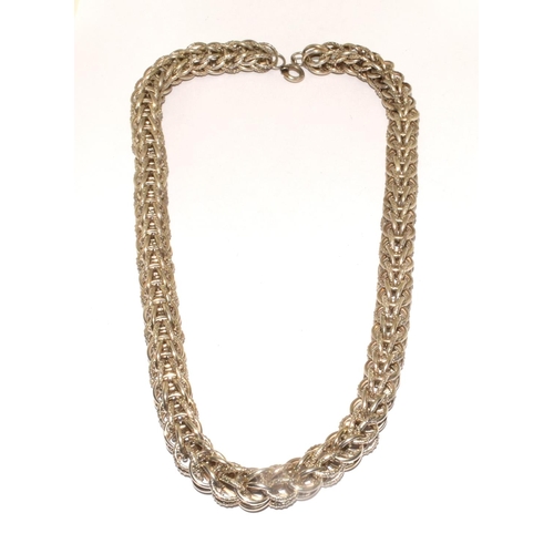 487 - 925 silver heavy twist rope neck chain 52cm