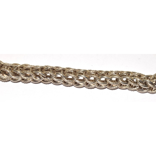 487 - 925 silver heavy twist rope neck chain 52cm