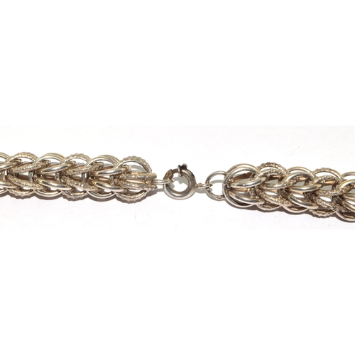 487 - 925 silver heavy twist rope neck chain 52cm