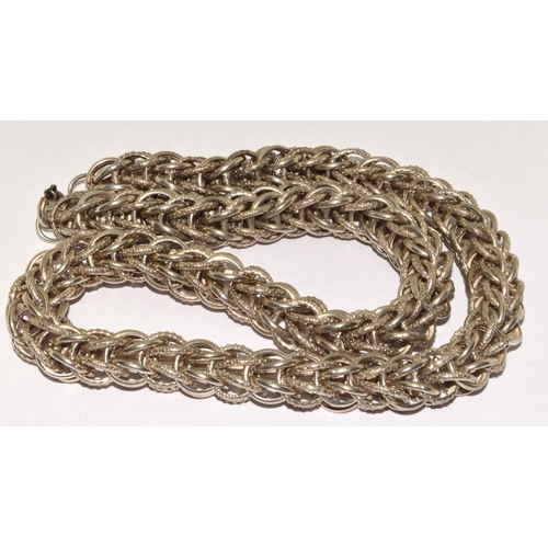 487 - 925 silver heavy twist rope neck chain 52cm