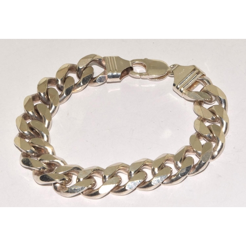 502 - 925 silver flat link bracelet 20cm long 62g