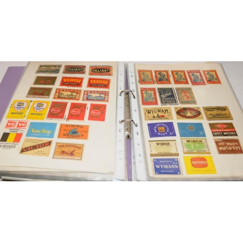 188 - Interesting collection of match books / matchboxes contained within 5 albums and 2 folders . Example... 