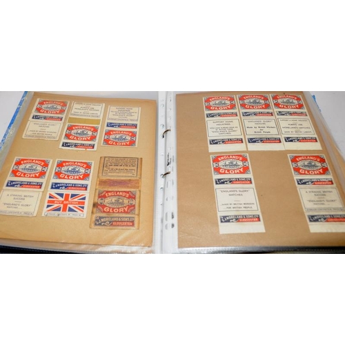 192 - Large collection of famous British safety match branded match books/ match boxes contained within 5 ... 