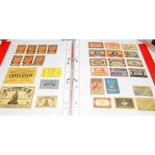 193 - 5 albums containing a large collection of British match books / matchboxes. Includes many vintage an... 