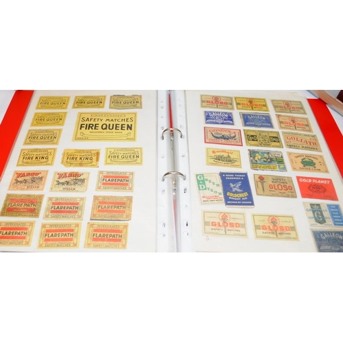 193 - 5 albums containing a large collection of British match books / matchboxes. Includes many vintage an... 