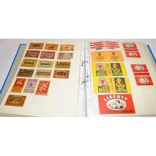 193 - 5 albums containing a large collection of British match books / matchboxes. Includes many vintage an... 