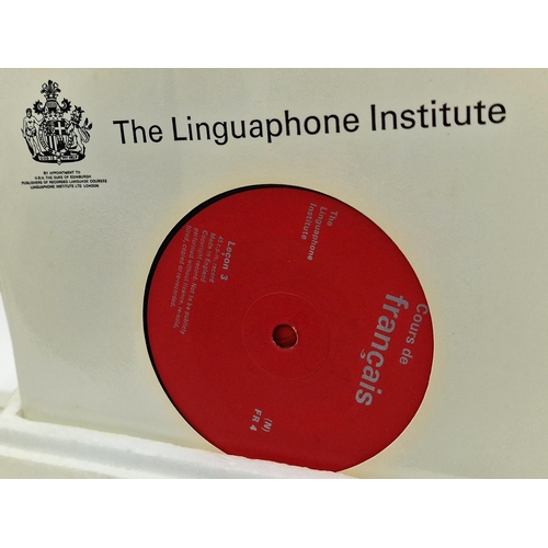 110 - Vintage Linguaphone French language learning course set with vinyl records.