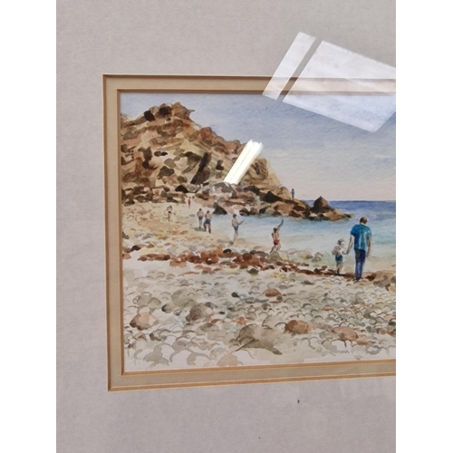 307 - Original framed and glazed watercolour by Susan Hedworth. Boy's Rocks at Church Ope Cove, Portland 3... 