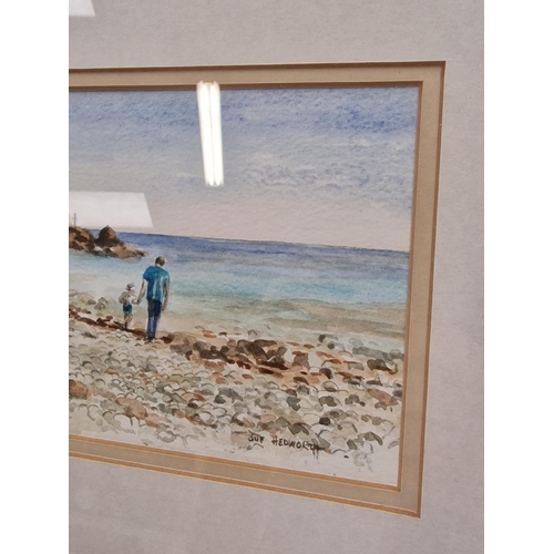 307 - Original framed and glazed watercolour by Susan Hedworth. Boy's Rocks at Church Ope Cove, Portland 3... 