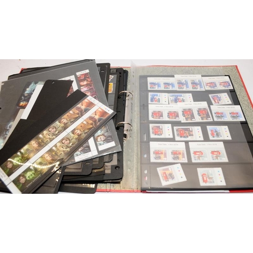 195 - 3 x folders of Royal Mail mint definitives including many 1st Class and high value sheets