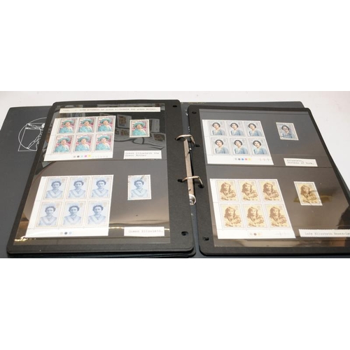 195 - 3 x folders of Royal Mail mint definitives including many 1st Class and high value sheets