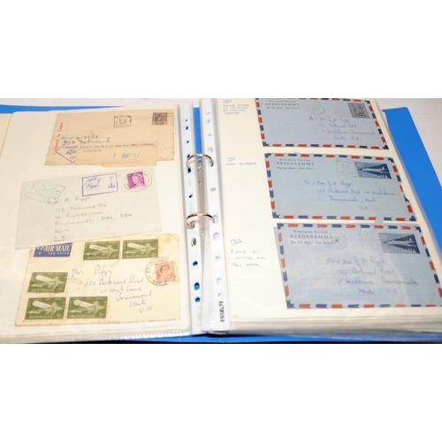 203 - 5 binders containing a large collection of continental postage stamp cancellations, Airmail covers, ... 