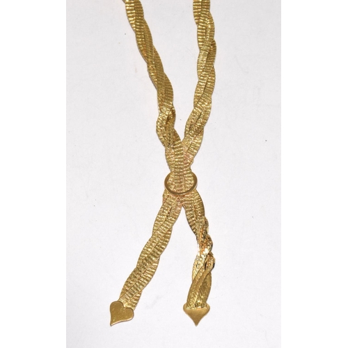 392 - 9ct gold flat twist necklace 7.5g