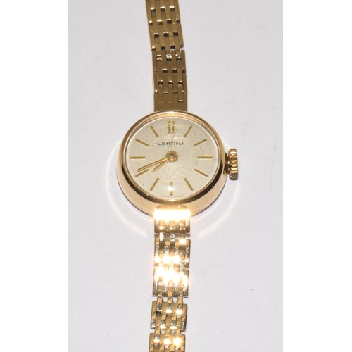 477 - 9ct gold ladies Certina cocktail watch 15g