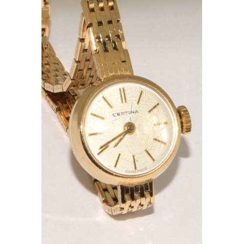 477 - 9ct gold ladies Certina cocktail watch 15g