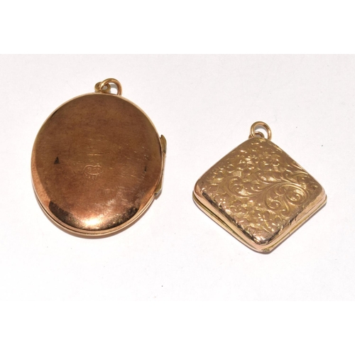 434 - 2 x 9ct gold lockets 10g