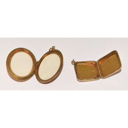 434 - 2 x 9ct gold lockets 10g