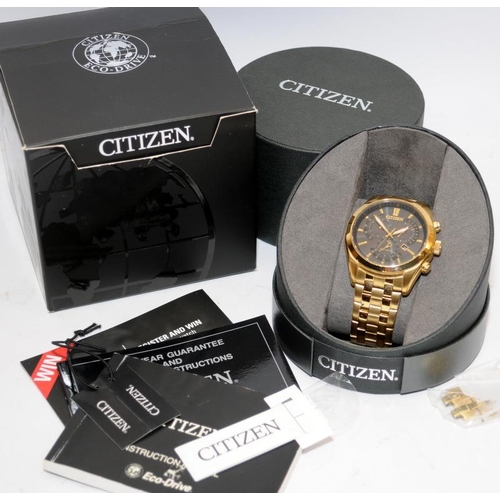 383 - Citizen Eco-Drive gents chronograph, model ref: H500-S094003. Boxed with papers and spare links. 46m... 