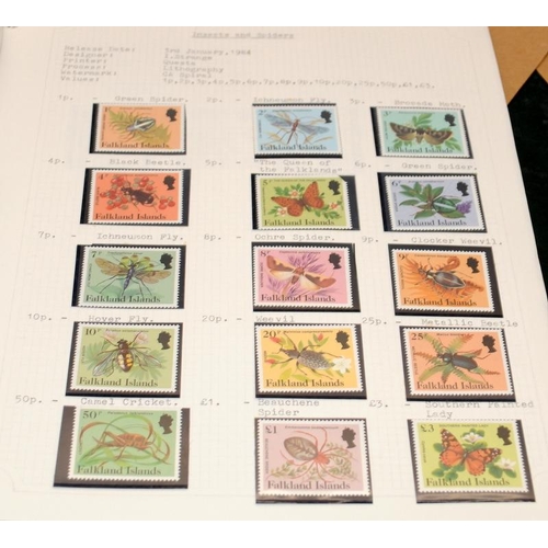 211 - Five albums of stamps as issued by GB overseas territories and Crown Dependencies including Falkland... 