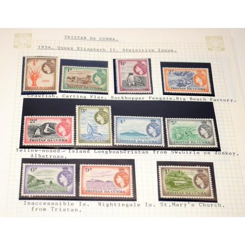 212 - Five albums of stamps as issued by GB overseas territories and Crown Dependencies including New Hebr... 