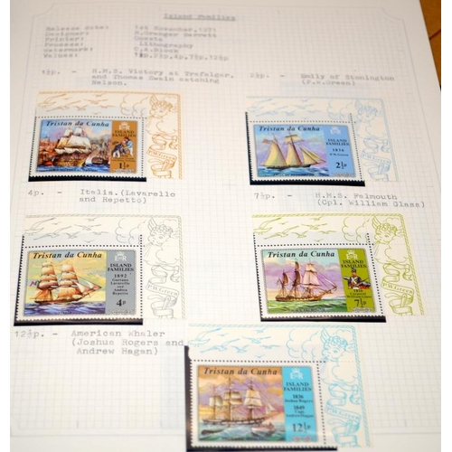 212 - Five albums of stamps as issued by GB overseas territories and Crown Dependencies including New Hebr... 