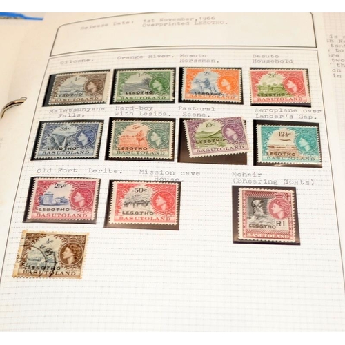 212 - Five albums of stamps as issued by GB overseas territories and Crown Dependencies including New Hebr... 