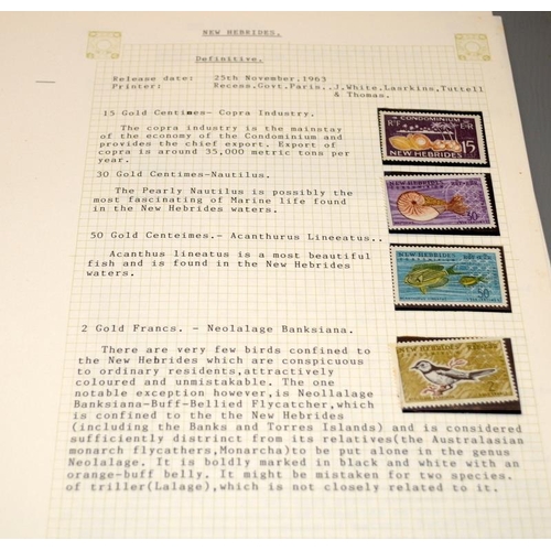 212 - Five albums of stamps as issued by GB overseas territories and Crown Dependencies including New Hebr... 