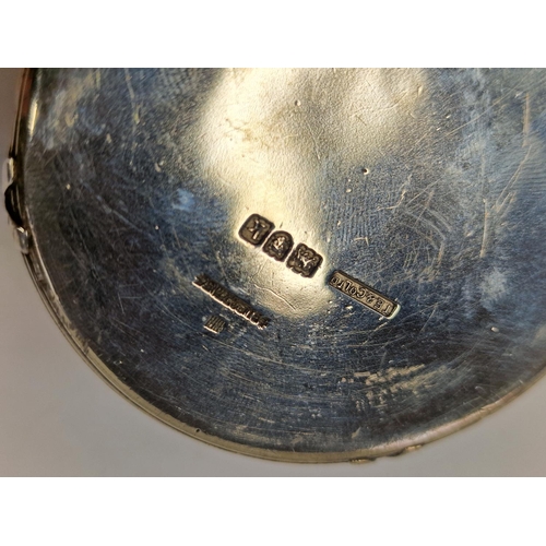 523 - Silver hallmarked pill pot with blue enamel lid London 1905 together with a Georgian silver hallmark... 