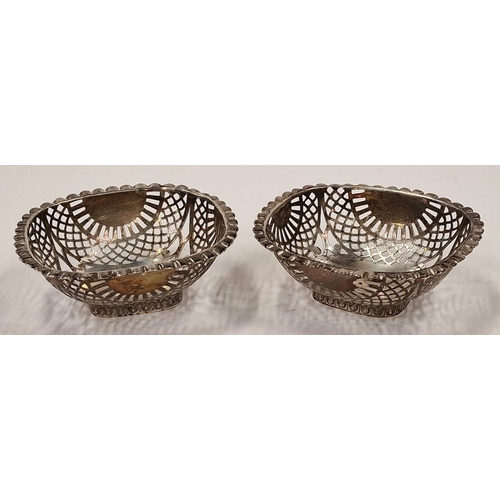 483 - Pair silver embossed bon bon dishes 110g